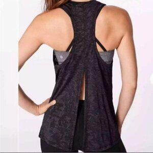 Lululemon Miles Ahead Tank Black Camo Size 4